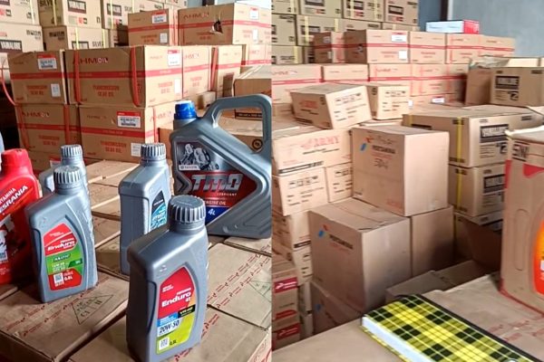 Gudang Berisi Ribuan Oli Diduga Palsu di Kabupaten Kubu Raya di Gerebek Tim Gabung