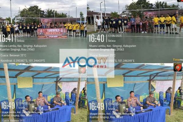 Semarak HUT Bhayangkara ke-79, Polsek Singingi Gelar Turnamen Bola Voli Antarinstansi