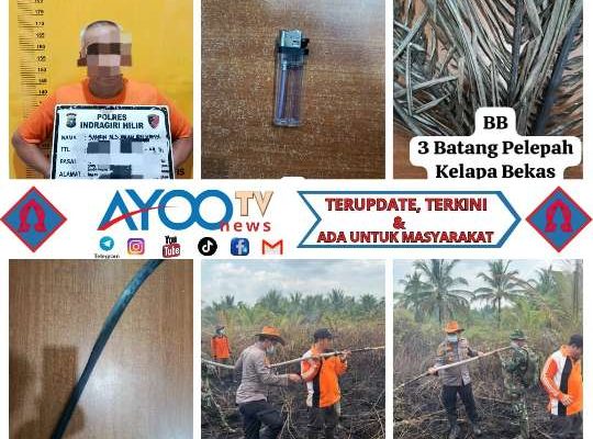Polres Inhil Tangkap Pelaku Pembakaran Lahan Gambut Seluas 6,5 Hektare di Perbatasan Tembilahan Hulu dan Enok