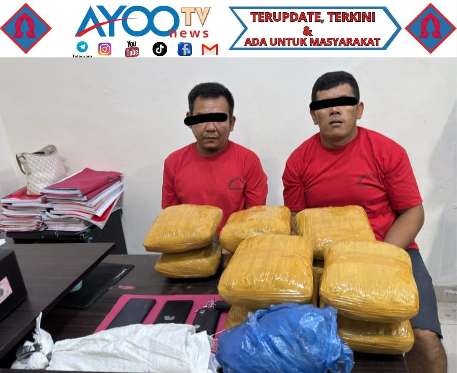 Dua Pria Ditangkap Satres Narkoba Polres Rohul,10,3 Kg Daun Ganja Kering dari Madina dan 1 Unit Mobil Disita