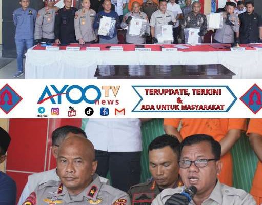 Waka Polda Riau Pimpin Konferensi Pers Operasi PETI 2025 di Polres Kuansing.